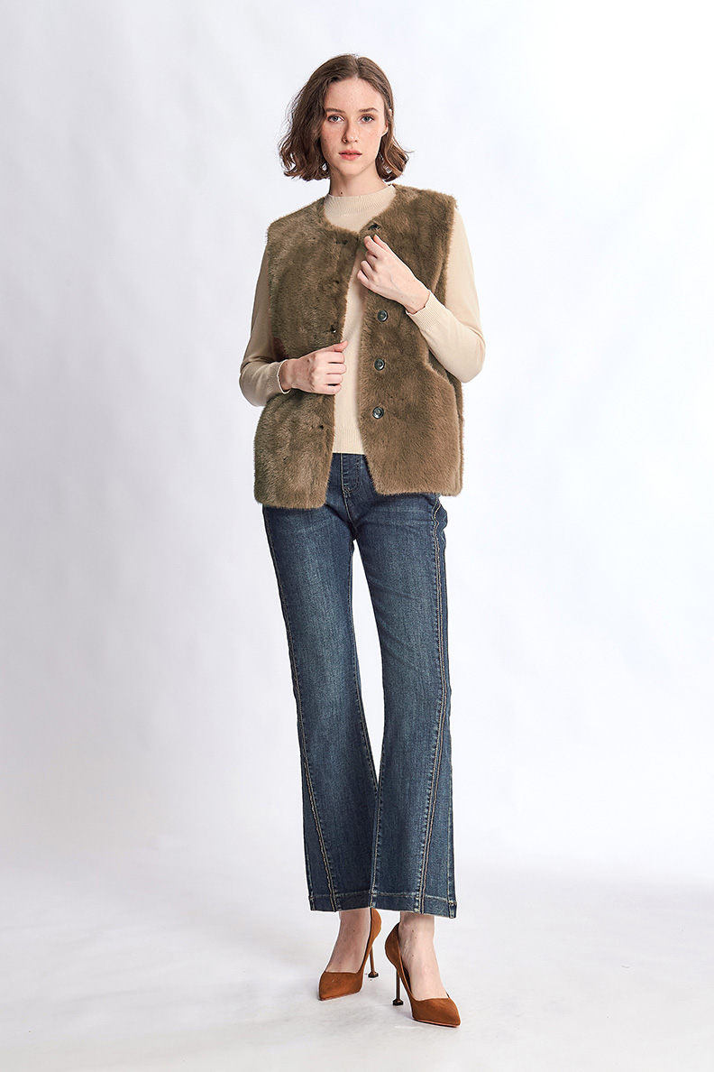 Just Wear 佳葳 韓版仿兔毛背心外套 2色(女上衣/