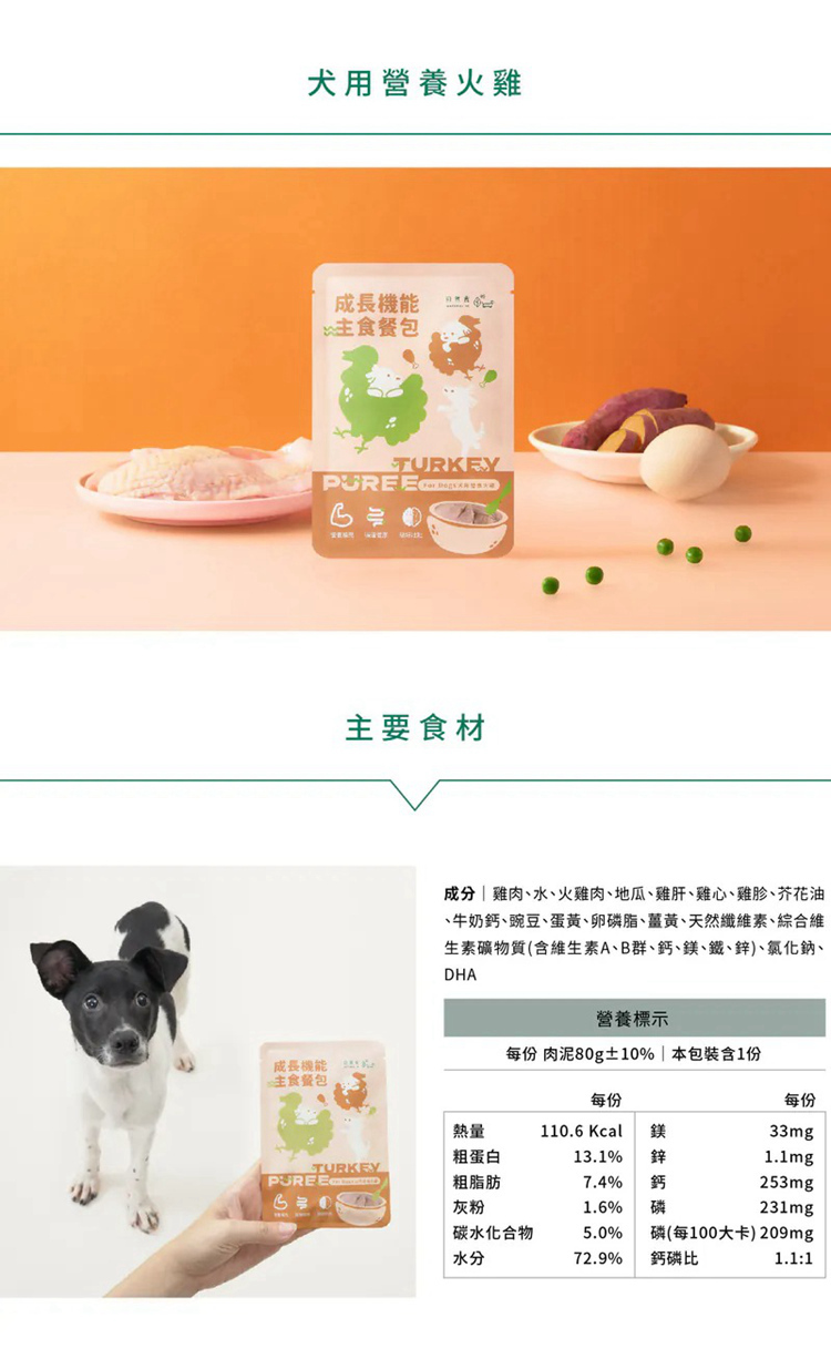 Natural10 自然食 犬用成長機能主食餐包 80g*1 Natural10 自然食 犬用成長機能主食餐包 80g*1