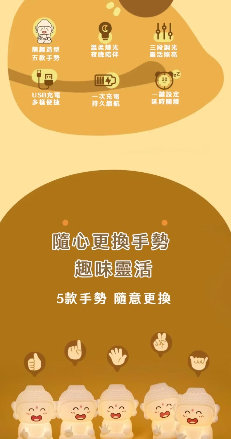 5款手勢 隨意更換