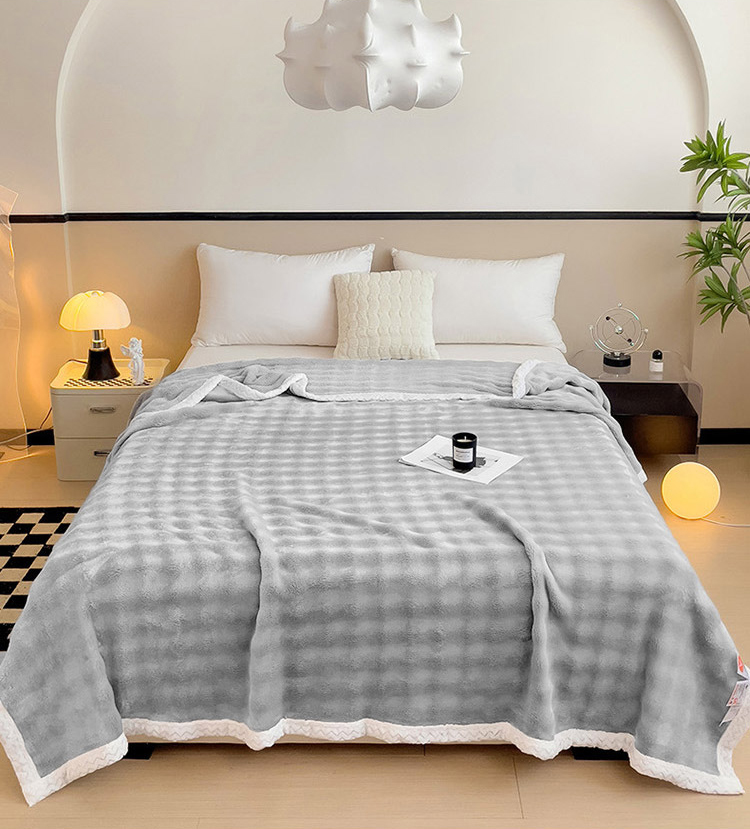 QIDINA 4入-仿兔毛超柔軟親膚保暖啵啵絨毯 棉被-B(