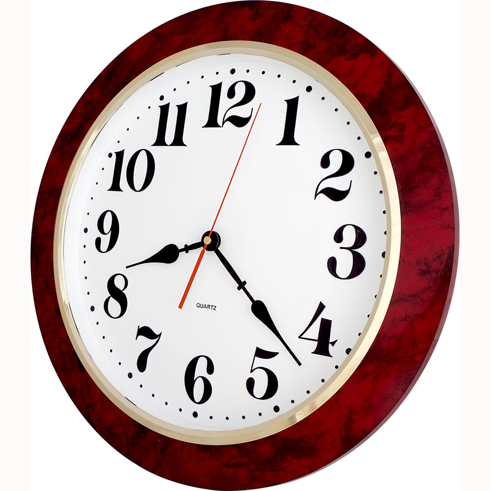 JUSTIME 鐘情坊 16吋 日系簡約易讀 仿紅大理石框 