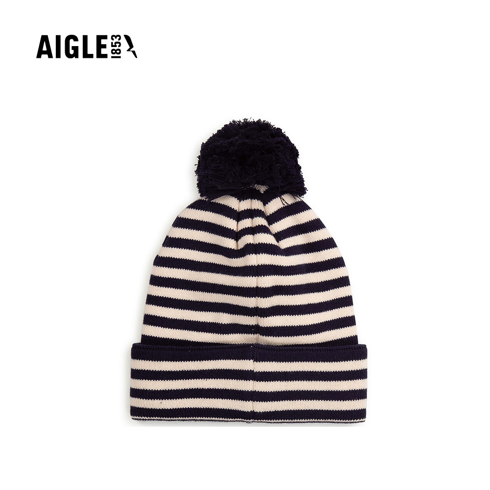 AIGLE 童 休閒針織帽AG-51018A134 條紋白(