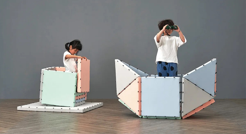 孩記得 FunDay 疊疊遊戲墊｜小三角(薄荷綠/灰石岩/玫