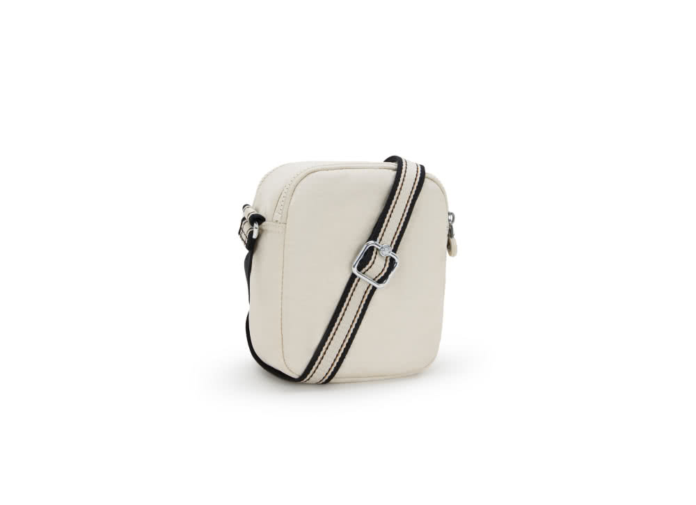 KIPLING官方旗艦館 淺米色多袋小巧斜背包-RON 推薦