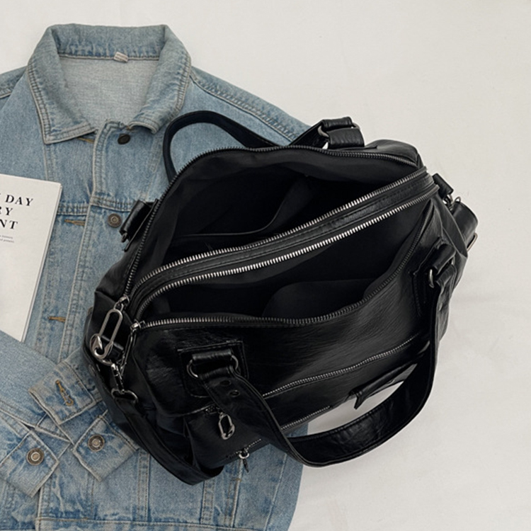 Sp house 復古色調歐美風多格大容量單肩側背包(2色可