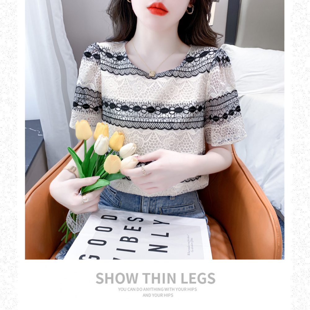 Very Buy 非常勸敗 短袖T恤女2023夏季甜美減齡條