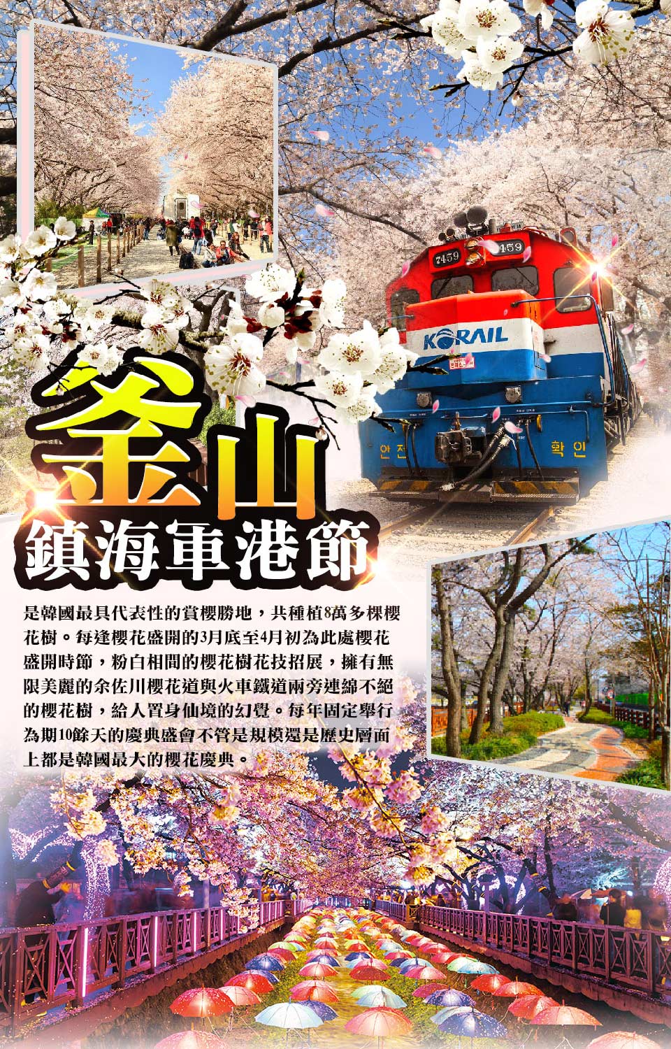3/21-4/15限定賞櫻↘ 易起釜邱賞櫻五日~鎮海軍港節、