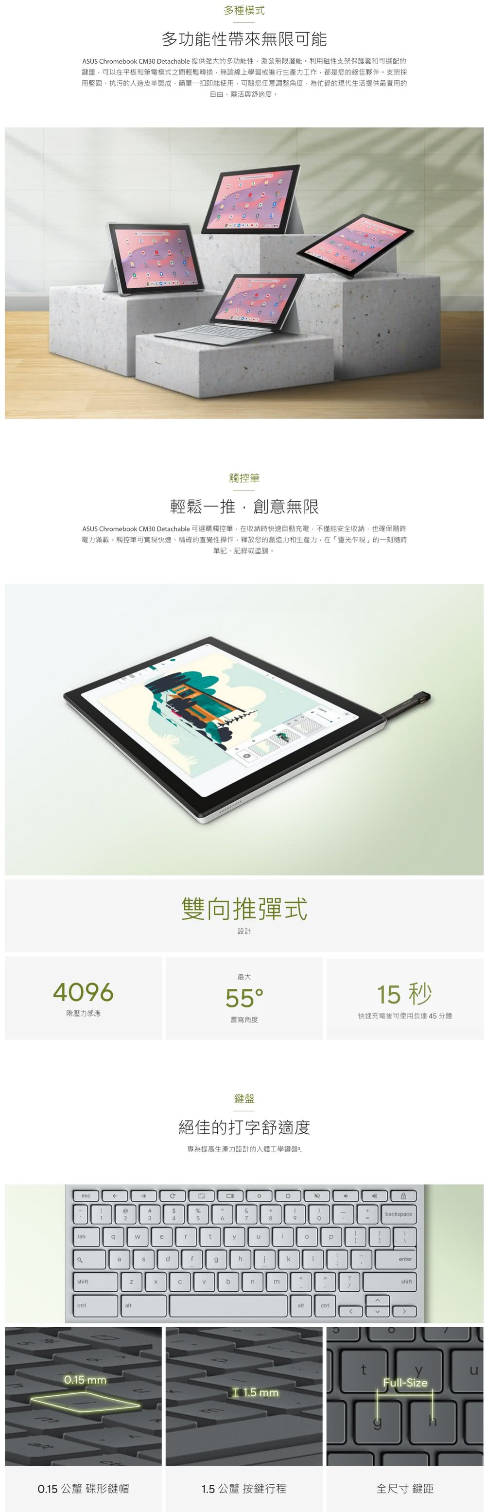 ASUS 華碩 福利品 10.5吋 二合一平板筆電(CM30
