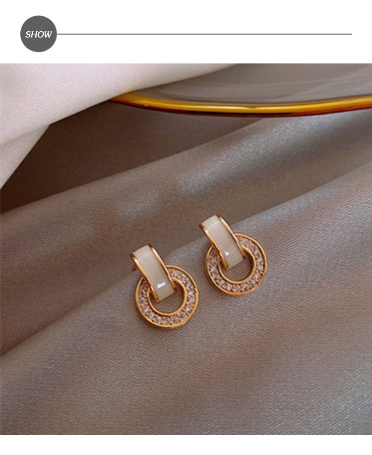 MISS KOREA 韓國設計S925銀針美鑽幾何圈圈小巧造