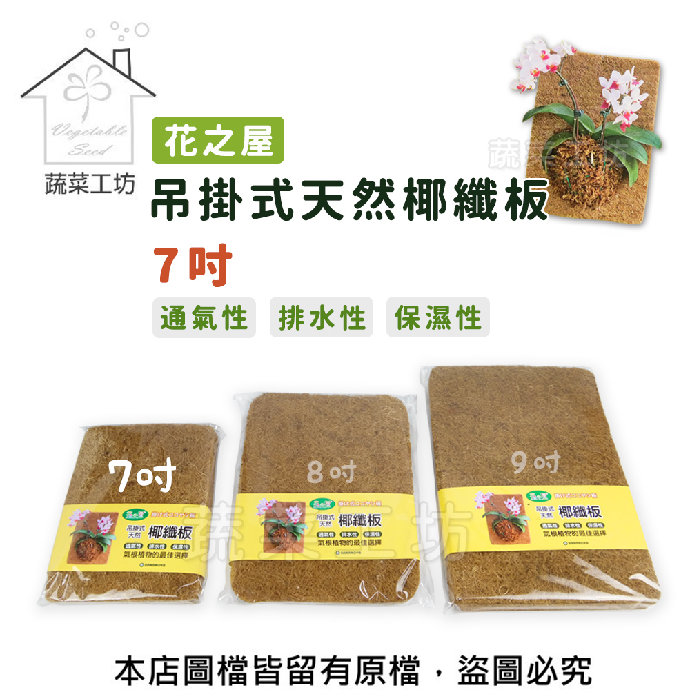 蔬菜工坊 花之屋吊掛式天然椰纖板 - 7吋優惠推薦