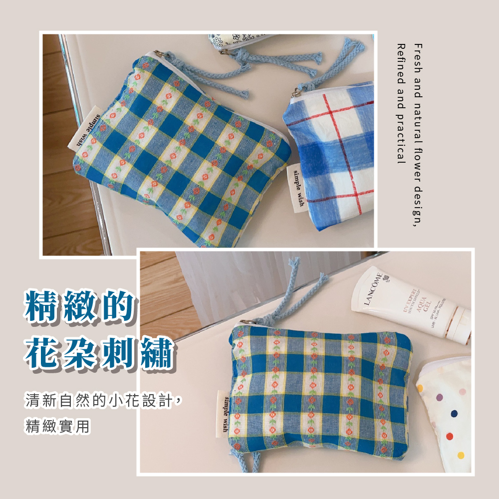 精緻的 花朵刺繡 清新自然的小花設計, 精緻實用 