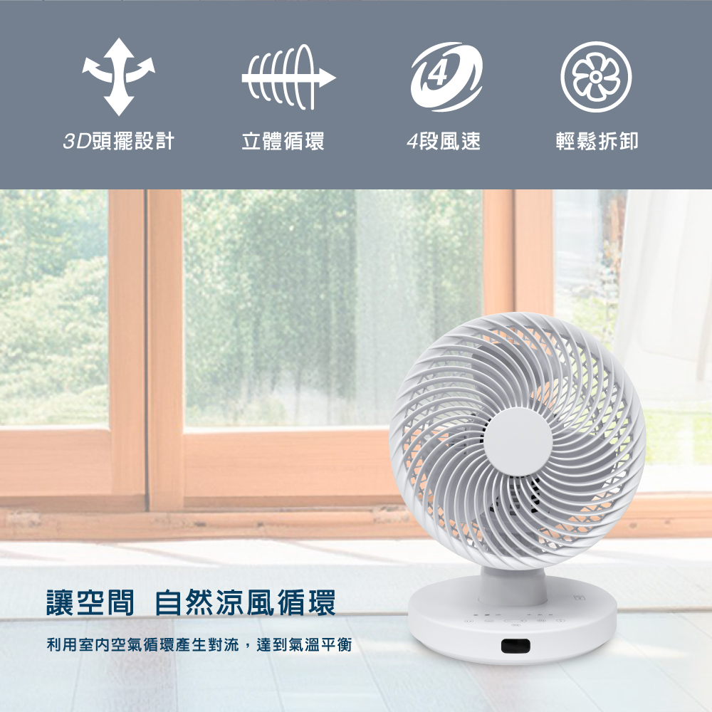 FUJIMEDIC 3D氣流循環扇 FC-1358(3D擺頭