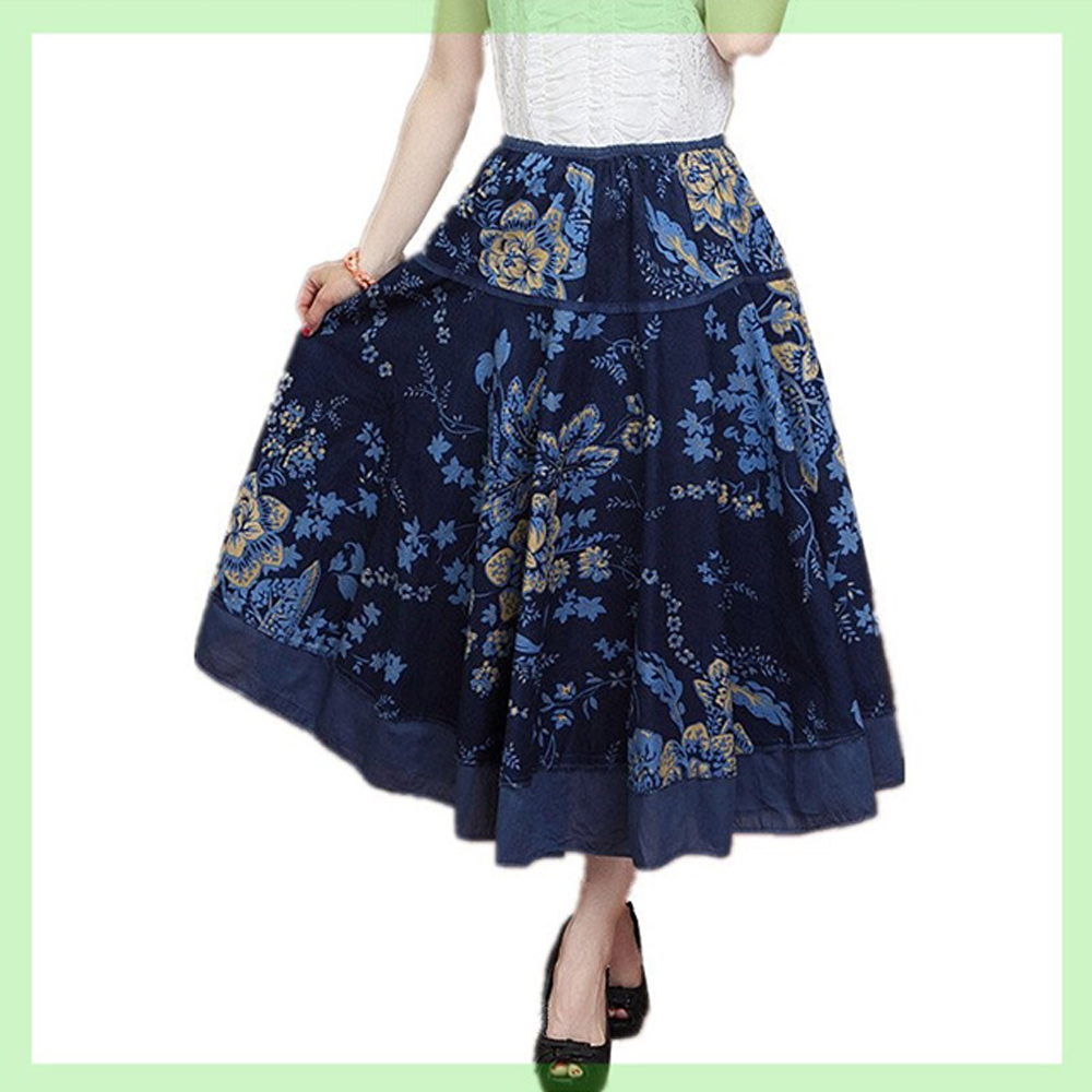 K.W. 現貨度假風夜豔激情中長款印花裙(共1色 棉麻 跳舞 K.W. 現貨度假風夜豔激情中長款印花裙(共1色 棉麻 跳舞