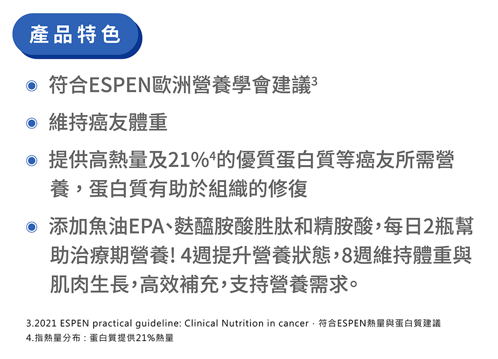 3.2021 ESPEN practical guideline Clinical Nutrition in cancer,符合ESPEN熱量與蛋白質建議