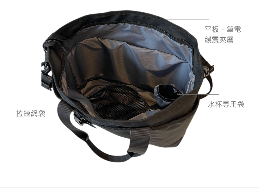 平板、筆電 緩震夾層 拉鍊網袋 水杯專用袋 