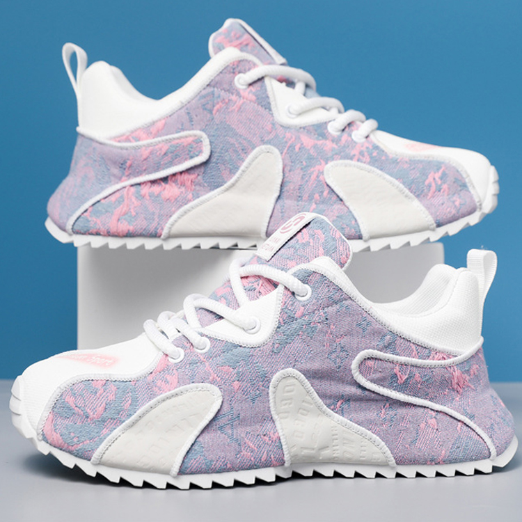 Taroko 雲彩帆布渲染拼色透氣平底運動休閒鞋(2色可選)