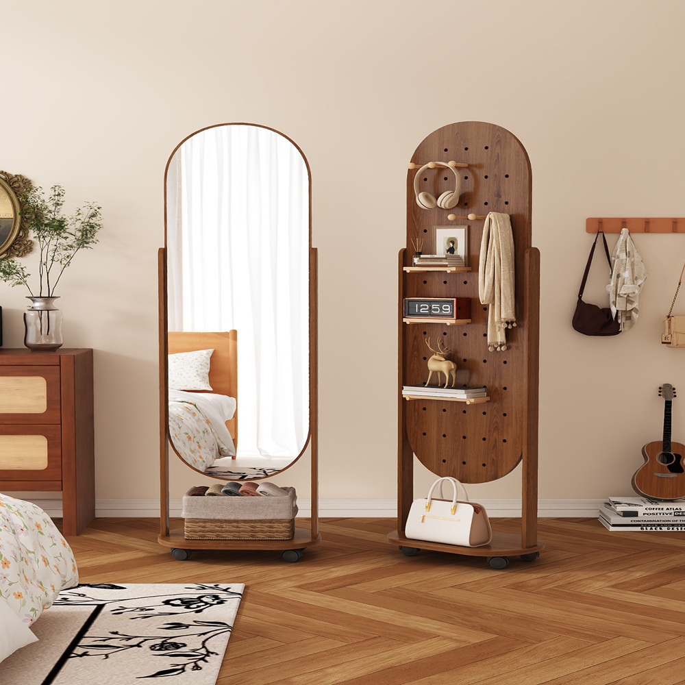 樂多家居 160*30CM拱門旋轉款 洞洞板穿衣鏡 旋轉全身