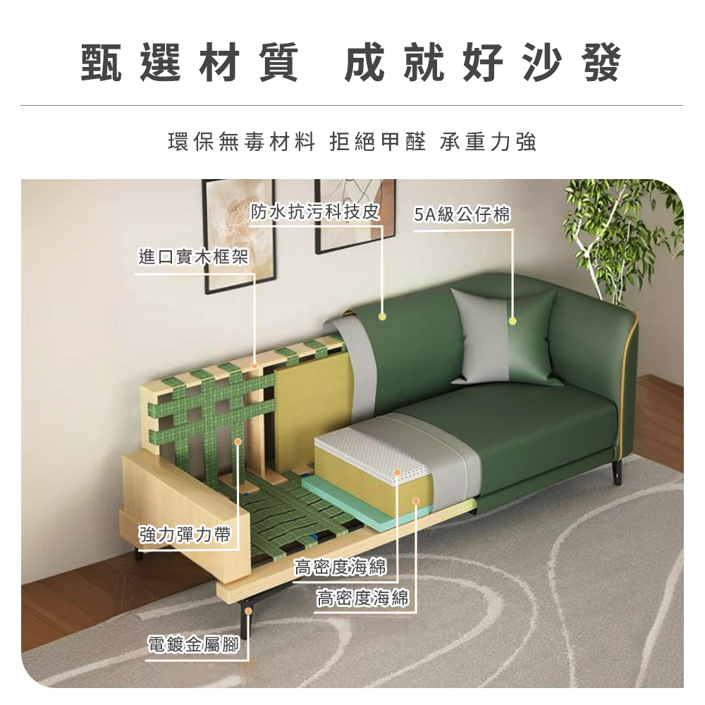 工具達人 客廳沙發 皮革沙發 時尚皮沙發 三人座沙發 簡易沙