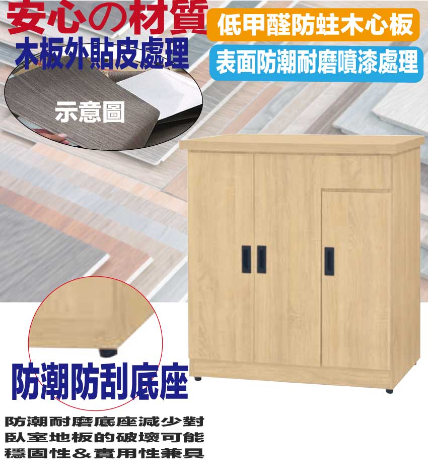 文創集 愛寶3尺三門單抽低鞋櫃(三色可選) 推薦