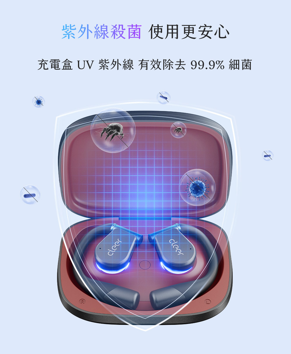 紫外線殺菌使用更安心 充電盒 UV 紫外線 有效除去 99.9% 細菌 