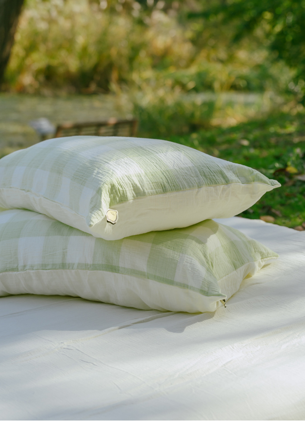 翔仔居家 長絨棉雙層紗 床包+枕套-3件組-GREENERY