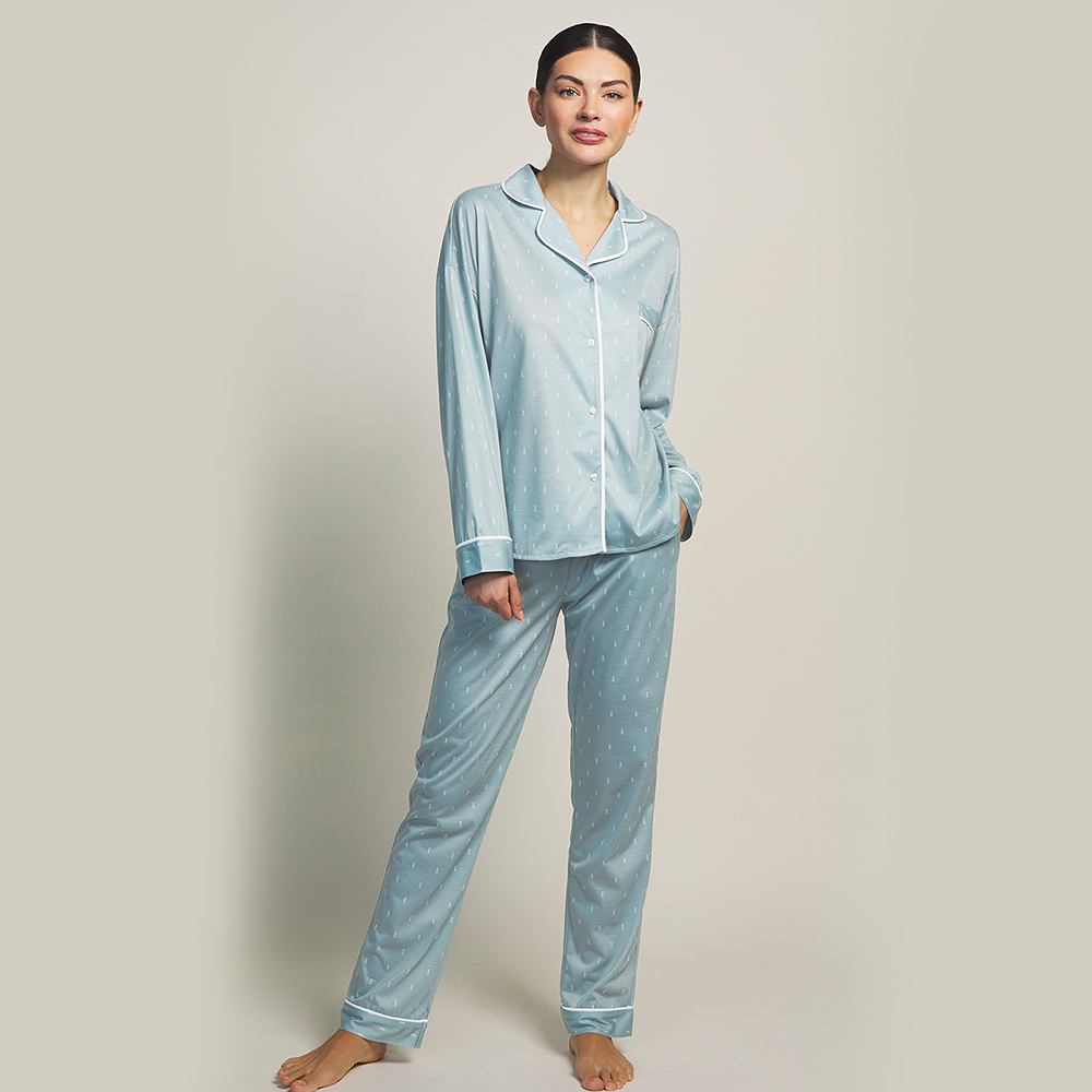 Aubade SELMARK長袖純棉褲裝二件式睡衣 舒棉居家