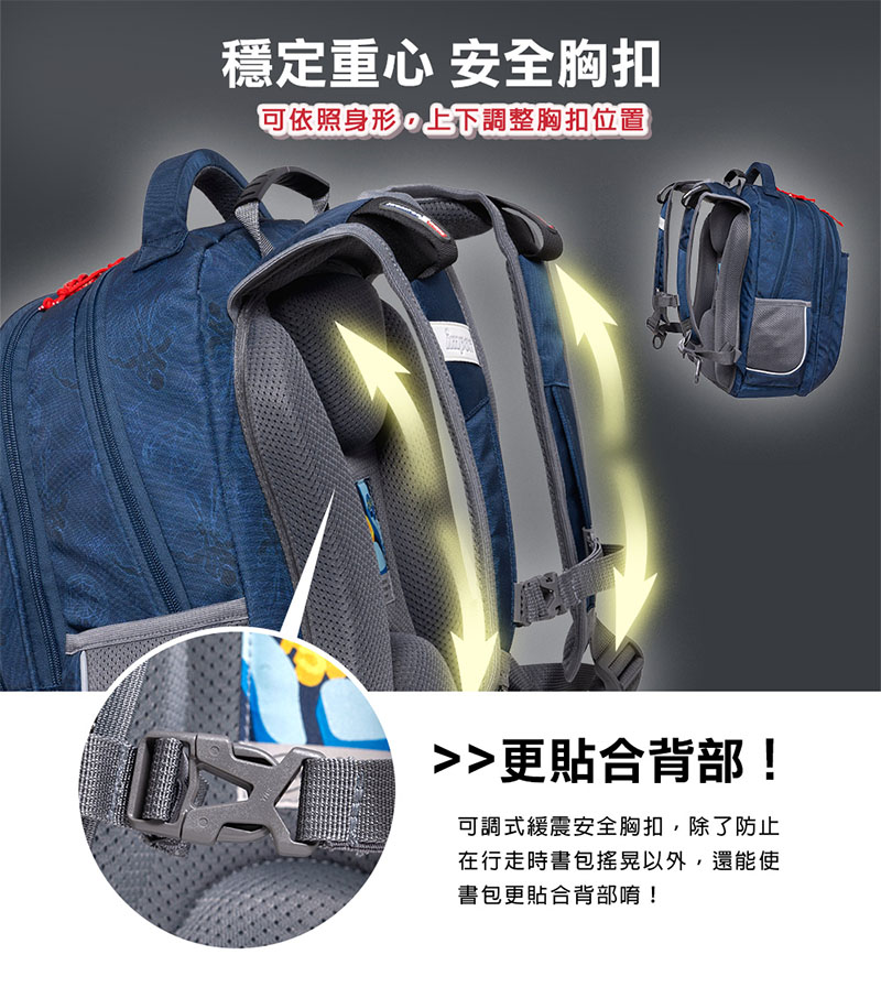 可依照身形。上下調整胸扣位置