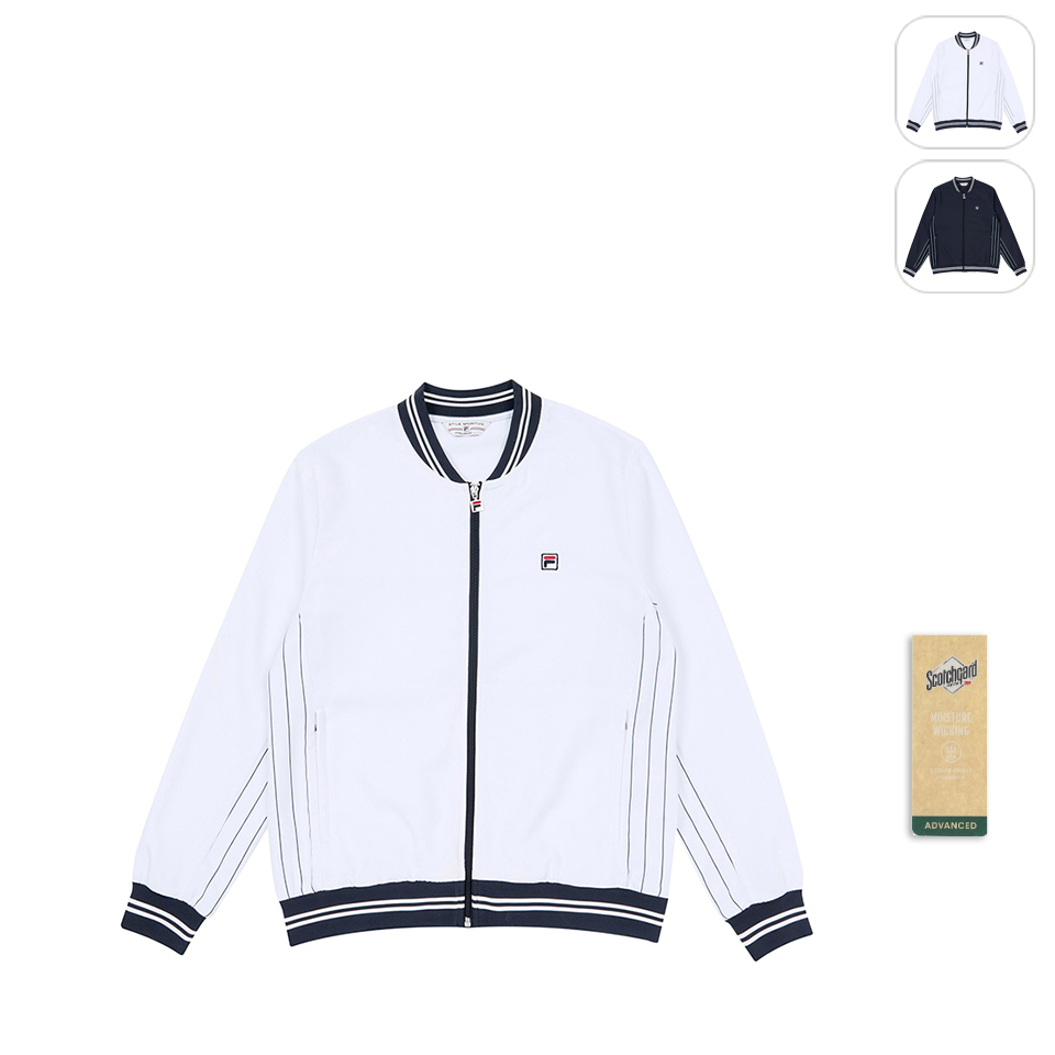 FILA官方直營 男吸濕排汗平織外套-白色(1JKZ-171 FILA官方直營 男吸濕排汗平織外套-白色(1JKZ-171