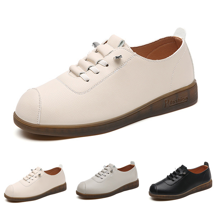 Taroko 潮流鬆緊帶真皮懶人休閒豆豆平底鞋(3色可選)折