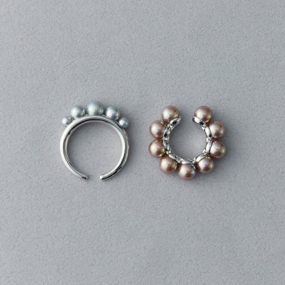 ete Ring Cuff 2WAY 珍珠耳釦戒指組合(金色