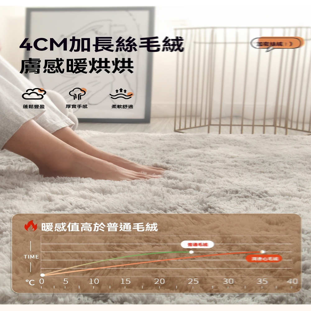 興連心旗艦店 床邊毯免洗可擦毛毯地墊茶幾毯80×160CM(