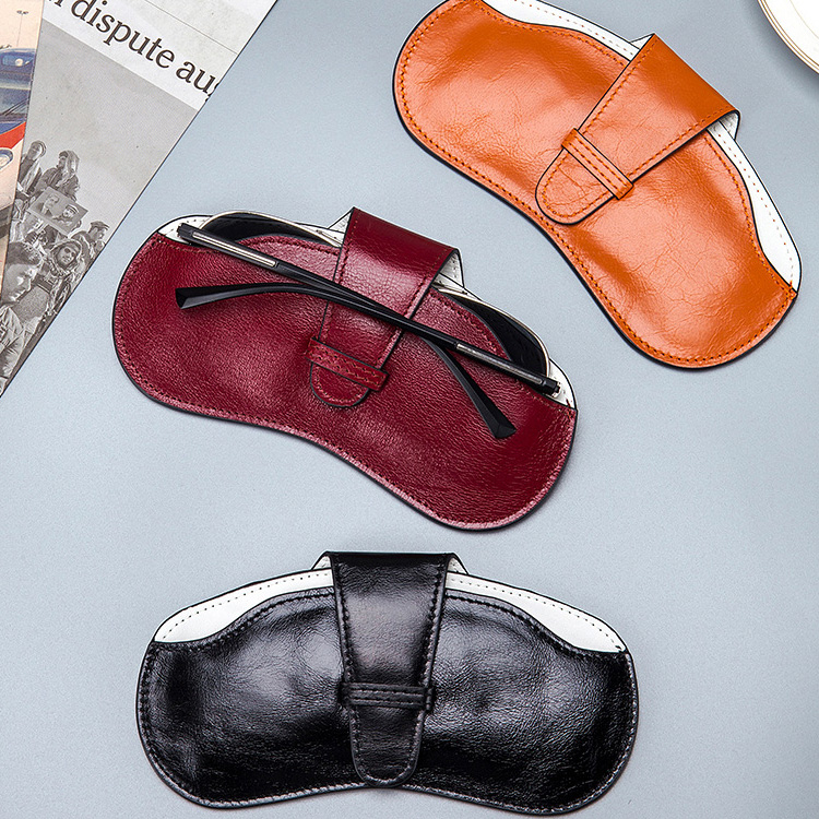 Sp house 復古中性油蠟牛皮真皮超薄眼鏡墨鏡收納包(3