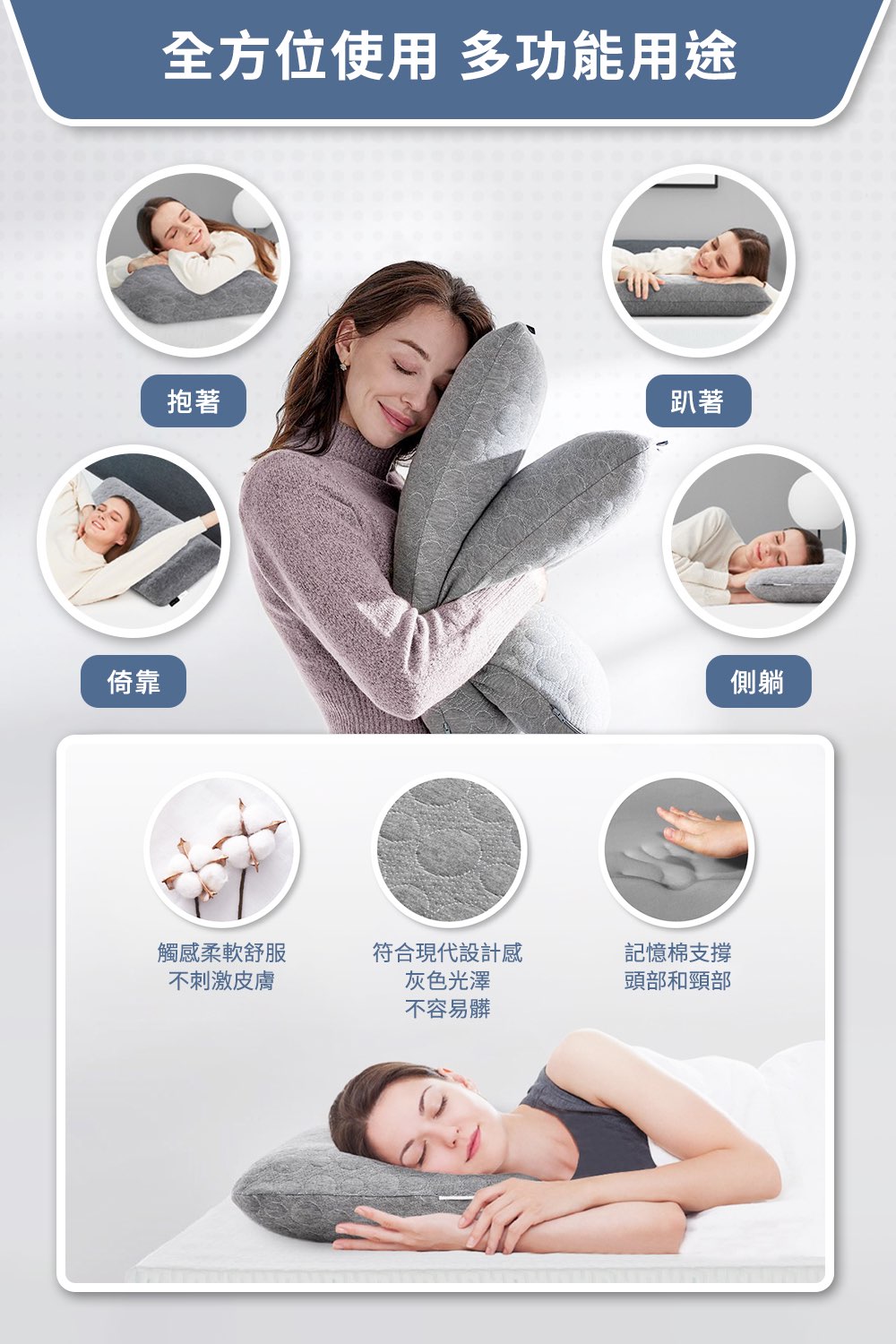 Lunio Nebula經典記憶枕4入(美國安全無毒認證 適
