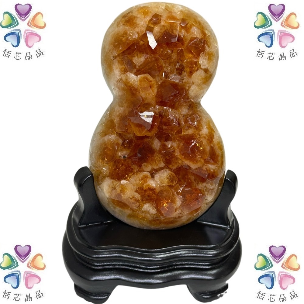 恬芯晶品 VS1頂級黃水晶葫蘆8開運水晶(黃水晶消磁淨化招財