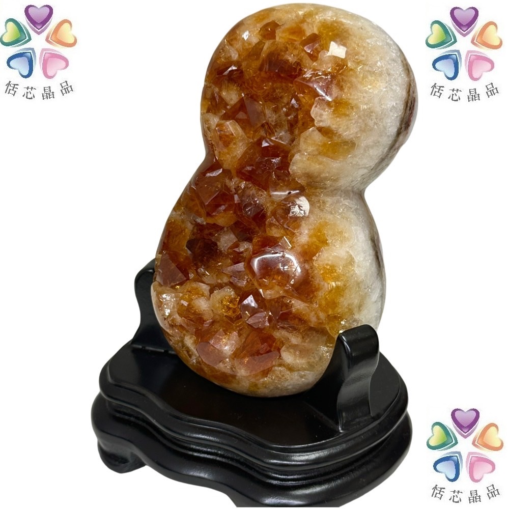 恬芯晶品 VS1頂級黃水晶葫蘆8開運水晶(黃水晶消磁淨化招財