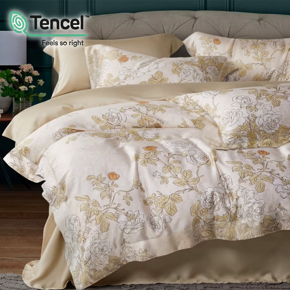 貝兒居家寢飾生活館 60支100%天絲七件式兩用被床罩組 裸