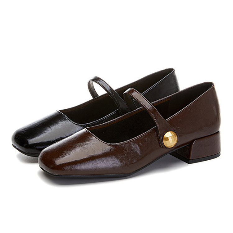 Sp house 法式時裝浪漫方頭瑪麗珍低粗跟鞋(2色可選)