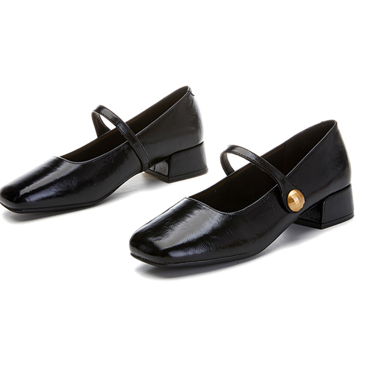 Sp house 法式時裝浪漫方頭瑪麗珍低粗跟鞋(2色可選)