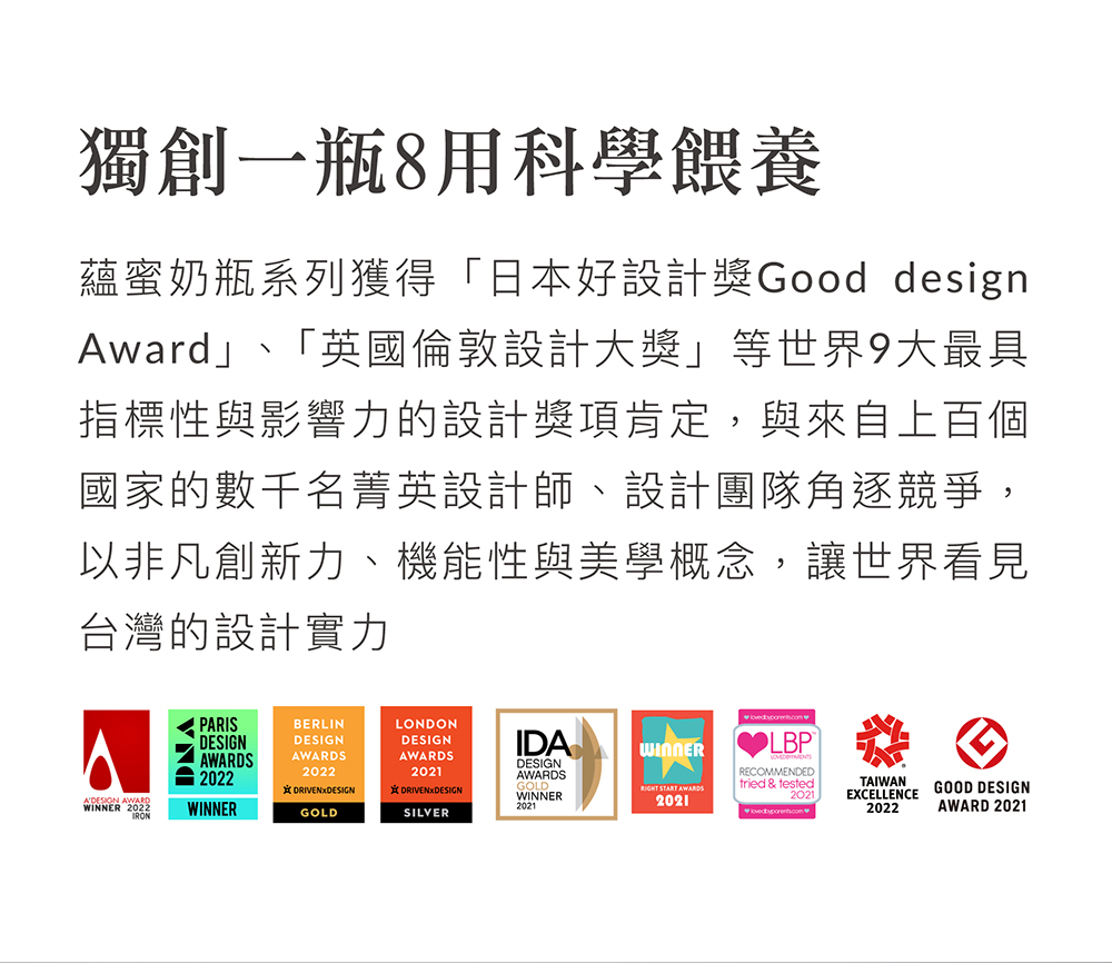 蘊蜜奶瓶系列獲得日本好設計獎Good design