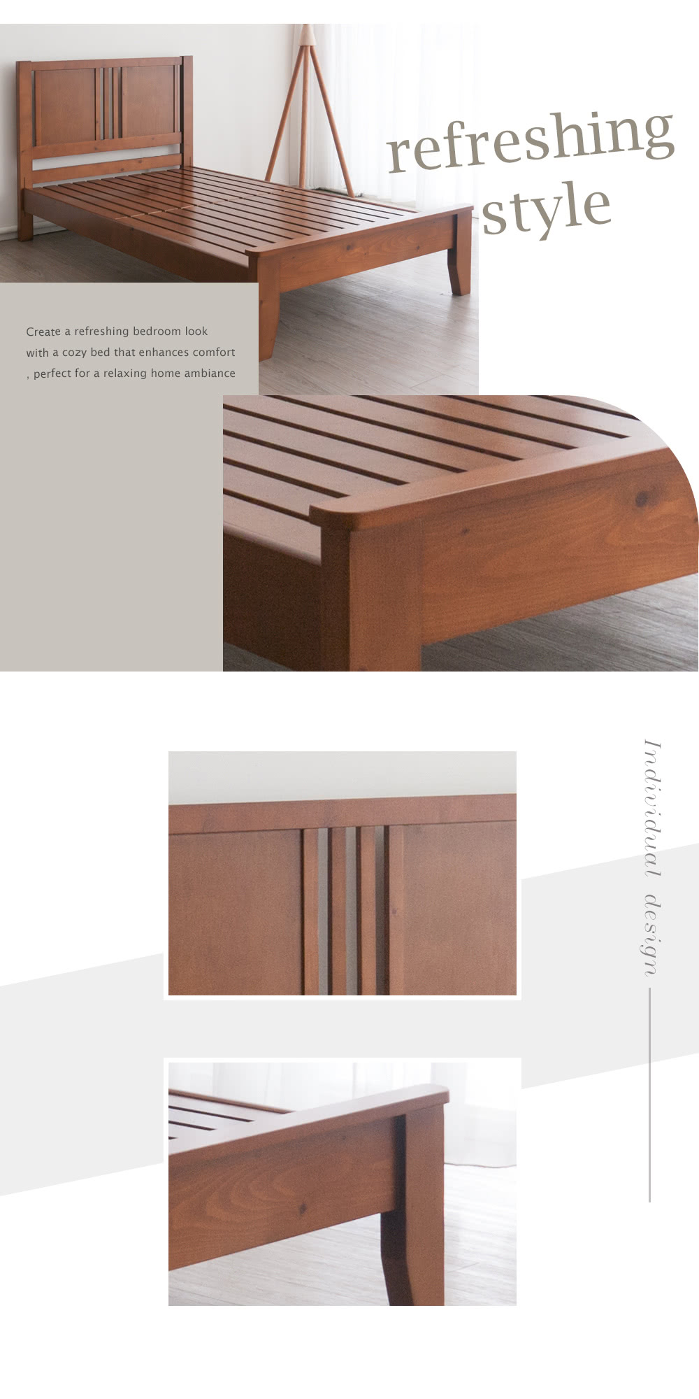 麗得傢居 風華3.5尺實木床架 單人加大床組(可加購抽屜一組