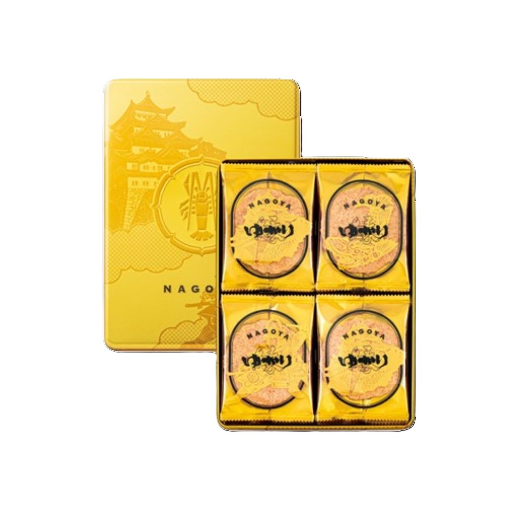 坂角總本舖 黃金鐵盒 蝦餅18枚入1盒(贈提袋 日本必買禮盒