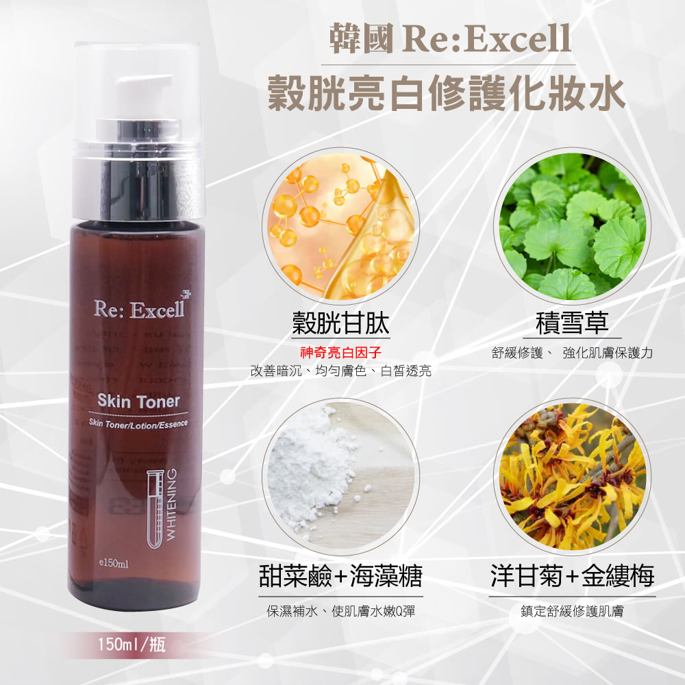 Re:Excell 穀胱亮白修護化妝水*1瓶(150ml/瓶