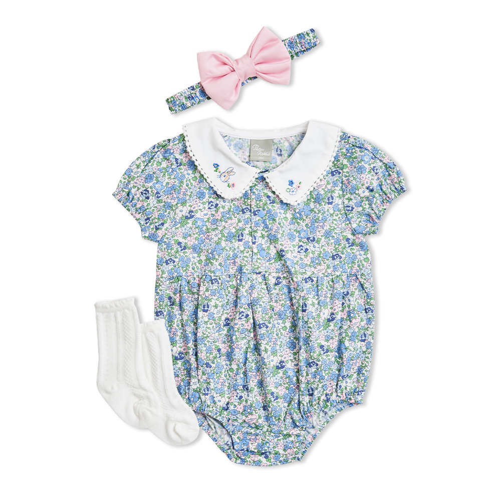 奇哥 比得兔 小清新碎花兔裝禮盒/連身衣3件組禮盒(兔裝+蝴 奇哥 比得兔 小清新碎花兔裝禮盒/連身衣3件組禮盒(兔裝+蝴