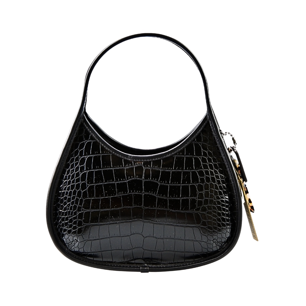 COACH Topia 鱷魚紋皮革手拿包(黑色)評價推薦