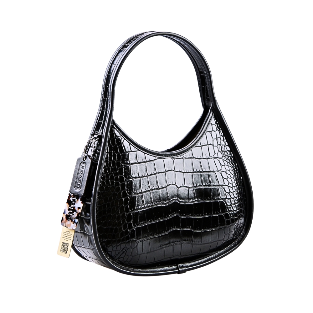 COACH Topia 鱷魚紋皮革手拿包(黑色)評價推薦