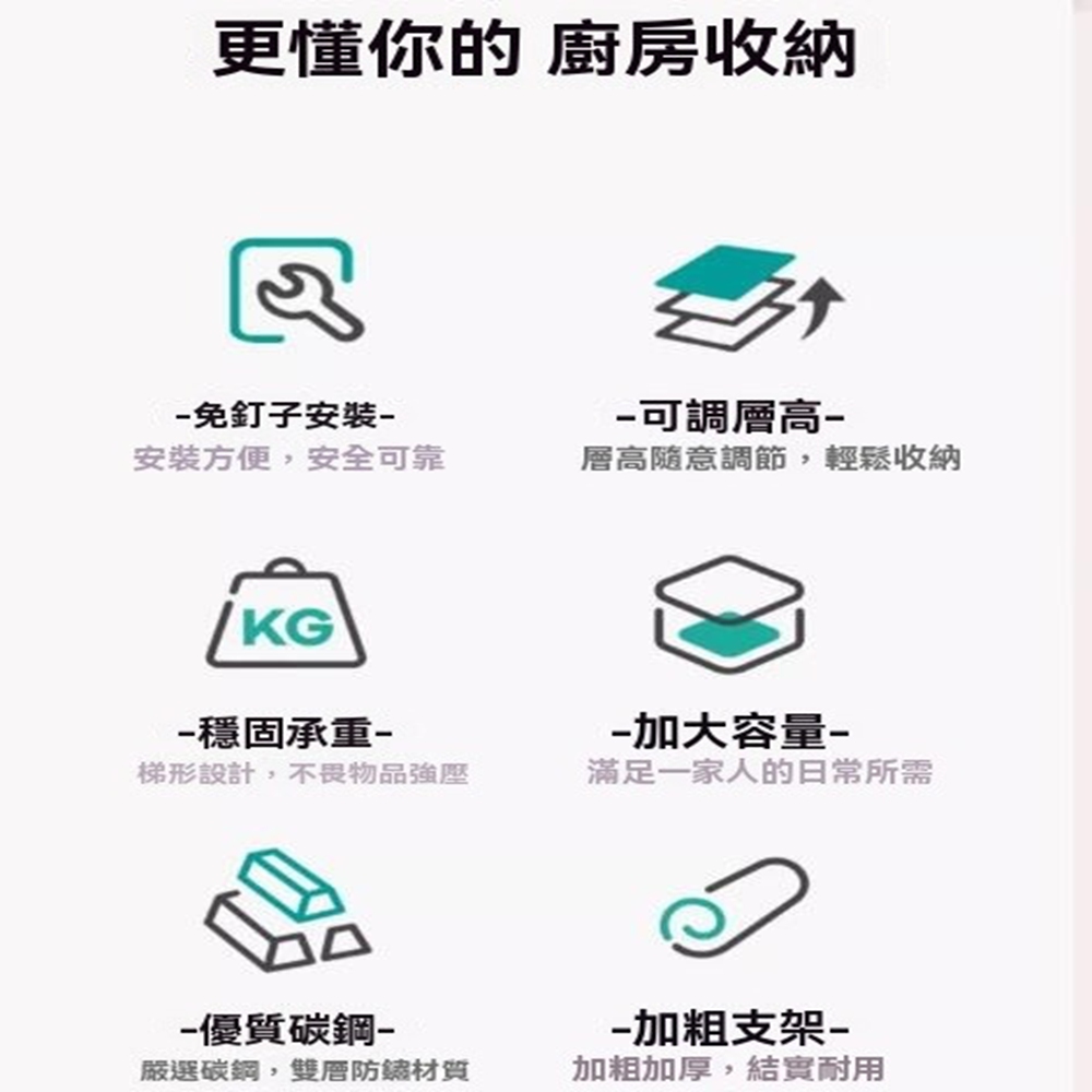 顧家家居 三層廚房收納置物架-120×50×80公分(微波爐