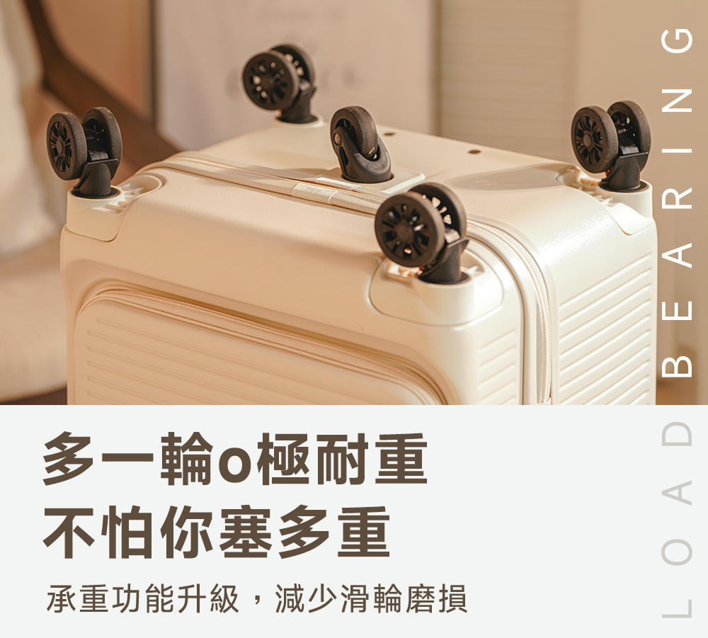多一輪o極耐重 不怕你塞多重 承重功能升級,減少滑輪磨損 