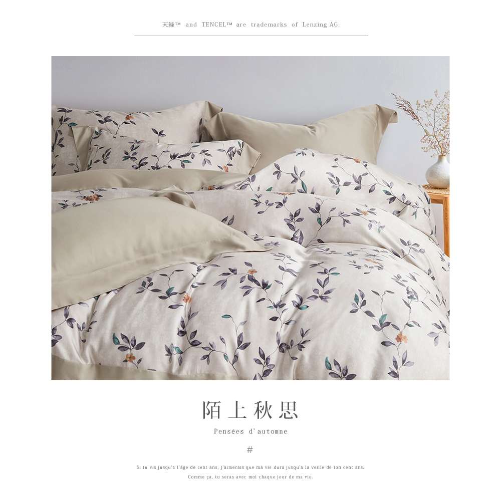 DUYAN 竹漾 60支100%天絲三件式兩用被床包組 / 