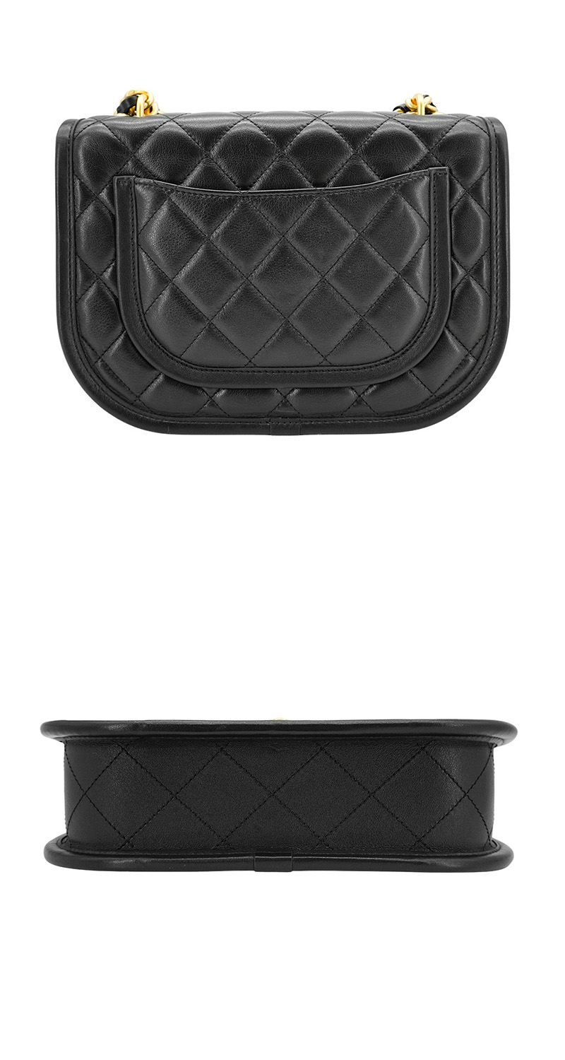 CHANEL 香奈兒 展示品 小牛皮菱格霧金鍊二用馬鞍包(A