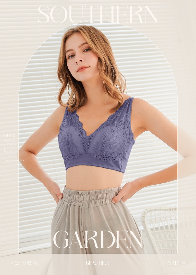 伊黛爾 南方花園 蕾絲提托零著感無鋼圈內衣(深膚) 推薦